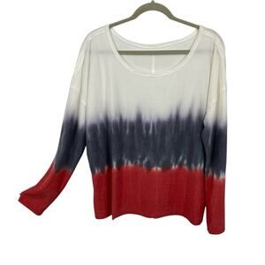 Maurices Dip Dye Long Sleeve Pullover Women Size Large Lightweight